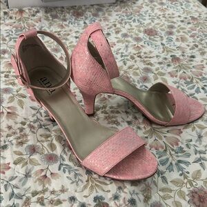 Annie Blush Pink Textured Heels